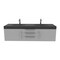 Castello Usa Thames 60-inch Gray Vanity Set with Black Top and Chrome Handles CB-MC-60G-CHR-20146-BL - alternate 1